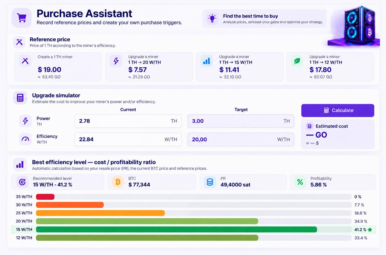 Purchase assistant GreedyHQ