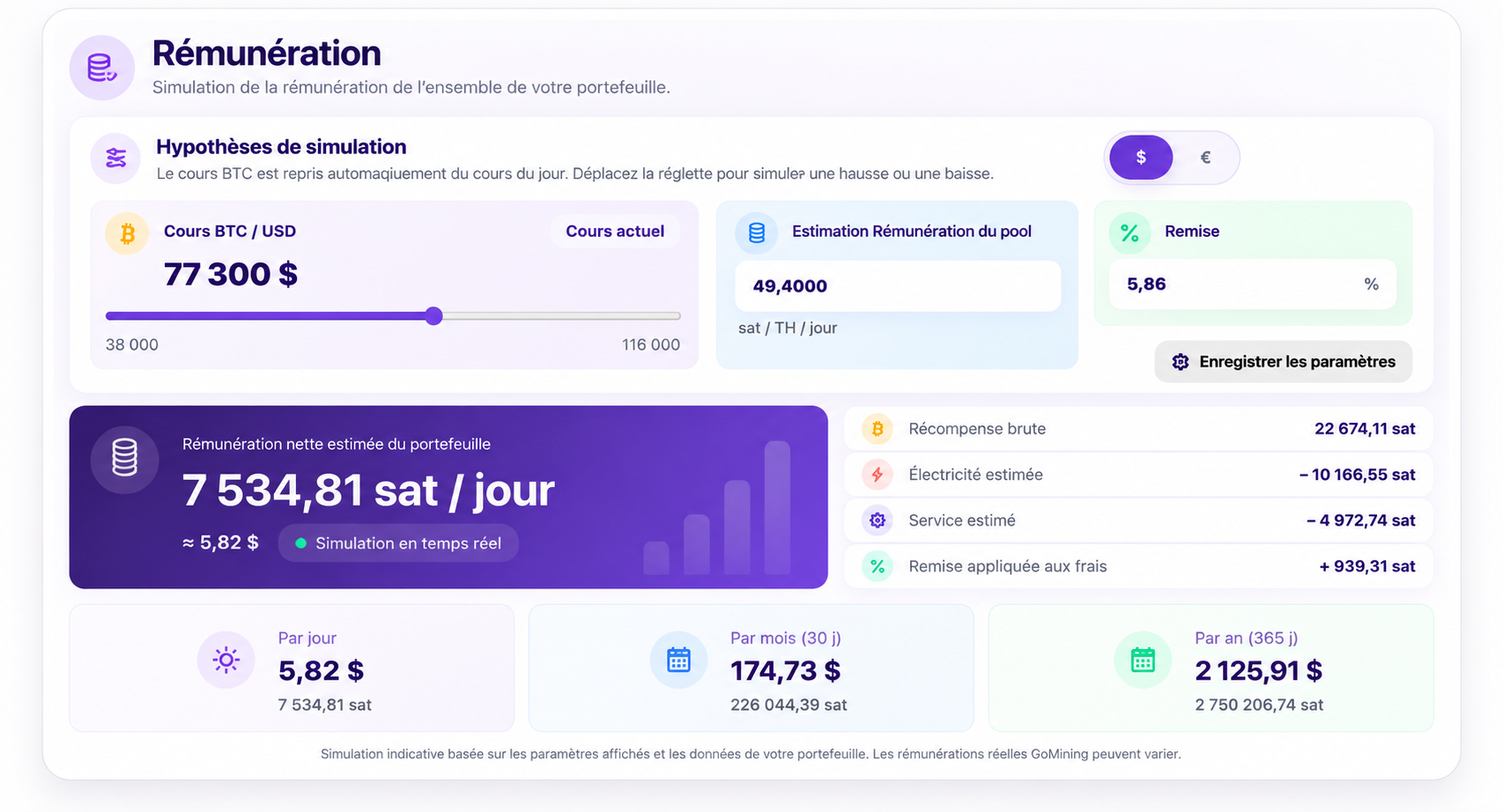 Simulation de rémunération GreedyHQ